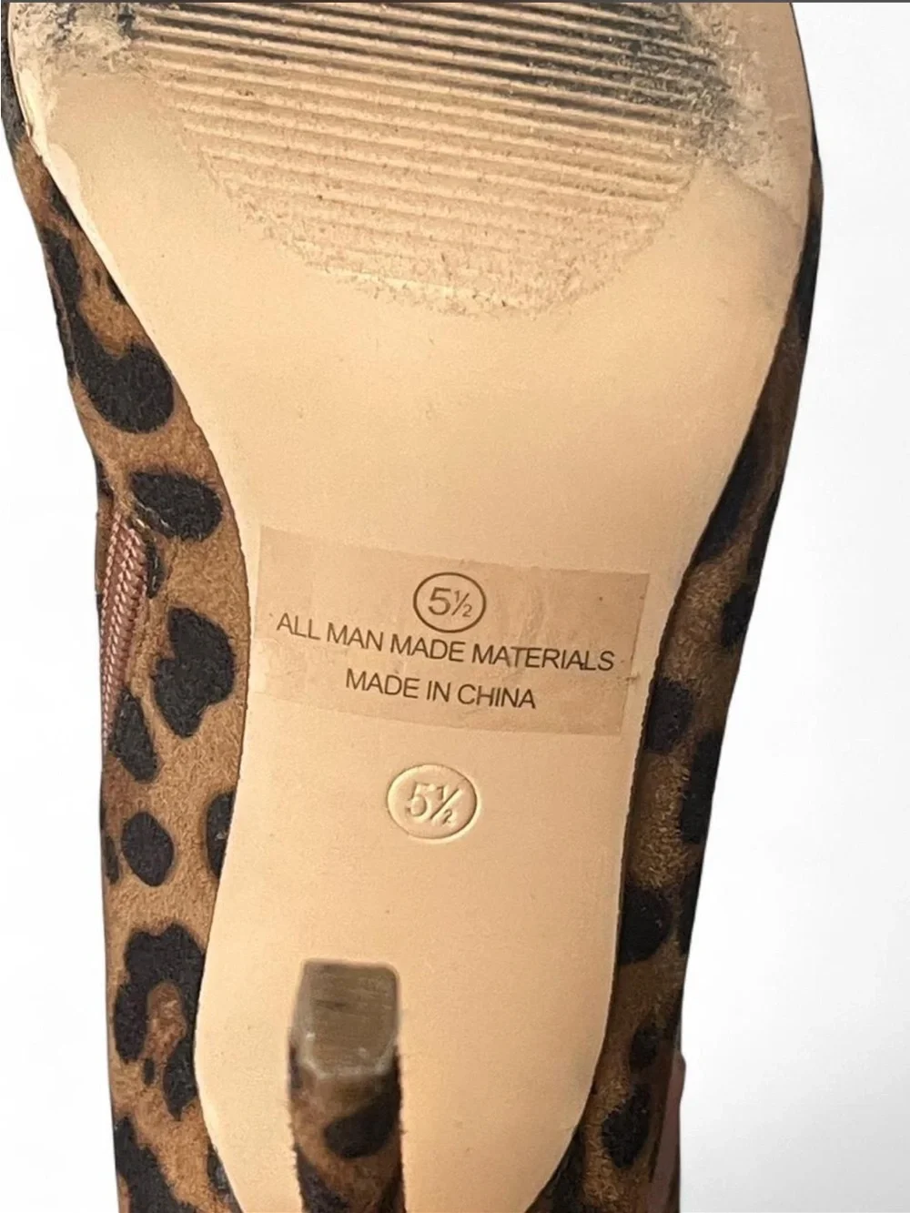 Olivia Jaymes Leopard Print over the knee boots with zip and tie closure 5.5 - Picture 4 of 7